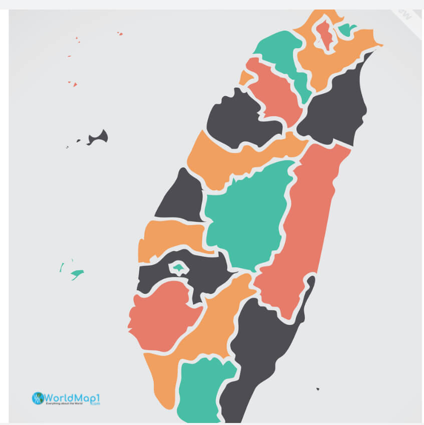 Carte coloree de Taiwan